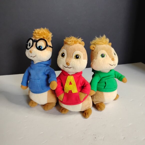 TY Alvin & The Chipmunks Alvin Simon & Theodore TY Beanie Baby Plushes - Picture 4 of 9